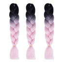 全30色 ウィッグ エクステンション 3本セット ブレイズ 編み込み グラデーション 三つ編み ヘアアクセサリー 盛りアップ つけウィッグ かつら 毛束 ウィッ...