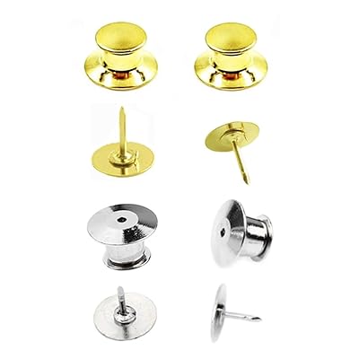 【 (ザ-ビ) 】ピンバッジ キャッチ留め具 デラックス 薄型クラッチと土台の広い針 金銀セット