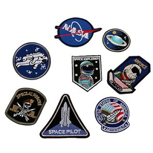 ワッペンNASA宇宙飛行士人工衛星宇宙船アップリケアパレル服刺繍手作り手芸 8枚