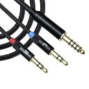 AX44 ヘッドホンケーブル 交換ケーブル OFC 3芯 4.4mmバランス(5極)⇔3.5mmプラグ(3極)x2