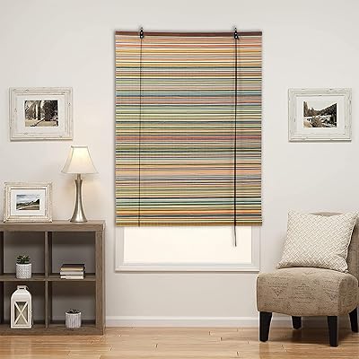 竹すだれ カラフル 幅88cm×丈180cm 2本セット 洋風スクリーン 南国マルチカラー 簾 竹ロールアップ 室内 目隠し 遮光 日除け 日よけ防止 風通し