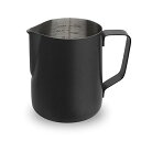 ミルクピッチャー ミルクジャグ ラテアートピッチャー ミルク泡立て器ジャグ エスプレッソ蒸気ピッチャー ステンレス製 目盛り付き ラテアート カプチーノカップ ブラック 600ml(20oz)(3)