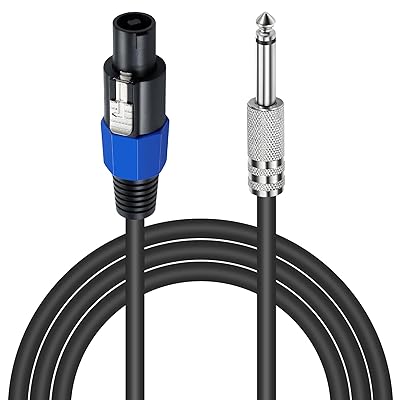 スピコン to 6.35mm 変換ケーブル、18AWG SpeakOn to 6.35 スピコンケーブル、Pro DJ PA ギグステージマイク対応 、ツイストロック付き、1.8m