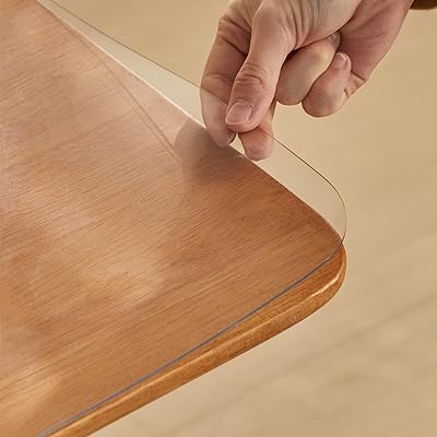 テーブルクロス 透明 80x150cm 厚さ2mm PVC製 テーブルマット 長方形 クリア デスクマット 矩形 防水 汚れ防止 (透明 2mm, 80*150cm)
