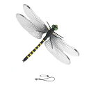 オニヤンマ君 虫除けトンボ おにやんま君 トンボ 虫除け 14cm 本物サイズ PVC材質 蚊対策 蜂 虫対策 トンボ 模型 登山 釣り ベランダ キャンプ 草刈り 家庭菜園 玄関 網戸 屋内屋外両用 虫避け対策品 安全ピン付き (4)