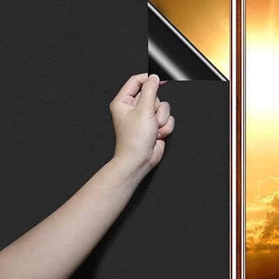 遮光シート 窓ガラス目隠しフィルム 超遮光フィルム 窓 剥がせる uvカット 光漏れない 日よけ 目隠しシート 貼ってはがせる すりガラス調 水で貼れる 結露防止 飛散防止 外から見えない (黒 60×200cm)