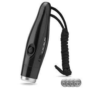 電子ホイッスル 電子笛 3種類ホイッスル音 大音量 130db サッカ バスケットボール スポーツ 審判 団体競技 アウトドア 防災 防犯 登山 害獣 衛生 感染対策 熊よけ ストラップ付き 4本ボタン電池付き ブラック