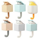 粘着フック 壁掛けフック 強力 粘着 フック 6個セット 壁を傷つけず 動物 可愛い 収納 耐荷重 1.5KG 貼り付け跡なし 防水
