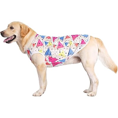 犬 服 夏 ひんやり クールベスト シャツ メッシュ タンクトップ 接触冷感 薄手 涼しい 通気性 伸縮性 動きやすい 大型犬 柴犬 犬服 ドッグウェア 日焼き防ぐ 脱毛保護 着脱簡単 大型 犬の服 春夏 丸首 袖なし 暑さ対策 虫よけ お出掛け お