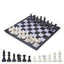 チェスセット 国際チェス マグネット式 折りたたみチェスボード 黒と白の駒 収納便利 (36×36cm)