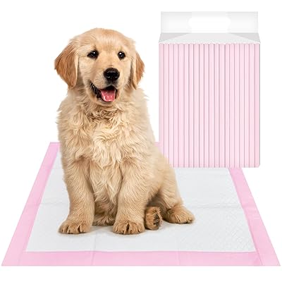 20個 犬用おしっこトレーニングパッド 超吸収性のペットシーツ 5層·防水·漏れ防止·速乾性使い捨てペットパッド 犬 子犬 猫のトイレコントロール 失禁用アンダーパッド 特大 折り畳み式-ピンク(60 x 90 cm)