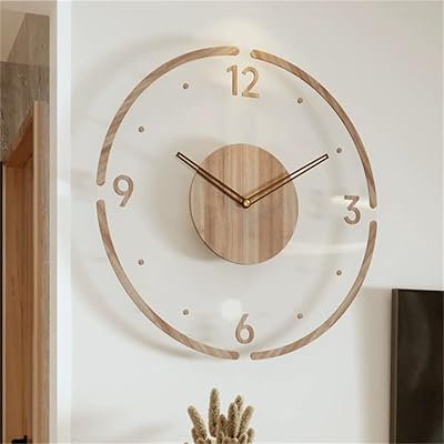 時計 掛け時計 おしゃれ 北欧 壁掛け時計 天然木製 おしゃれ オシャレ 静音 北欧モダン 非電波時計 連続秒針 長時間航続 薄型のデザイン 3D立体数字 かわいい 円形 キャンパスウォールクロック アラビア数字 丸型 インテリア 寝室 居間 子供部