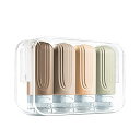 4本セット 60ML/90ML トラベルボトル 2025年新型 特殊な三重フタ構造で液漏れ防止 一目でわかる便利デザイン 旅行・シャンプーボトル 便利グッズ 収納ポーチ付き (クリーム色, 60ml)