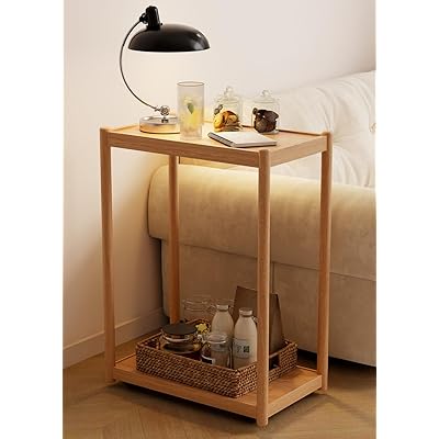 オープンラック キャスター付き 移動式収納ラック 木製 - サイドテーブル おしゃれ オーディオラック 2..