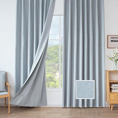 カーテン 2枚セット1級 遮光カーテン しっかり 断熱 遮熱 防寒 防音 節電効果 省エネ 形状記憶加工 UVカット 省エネ 洗濯可能 無地 寝室 リビング アジャスター フック付き (スカイブルー, 幅100cm×丈135cm)