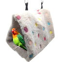 インコベッド小鳥の三角ベッド鳥の巣ハンモック小動物遊び場ぬくもり快適綿の巣通路円筒テントかわいい寝袋鳥の巣箱ぶら下げ文鳥おもちゃ鳥の巣 (L, カラー)