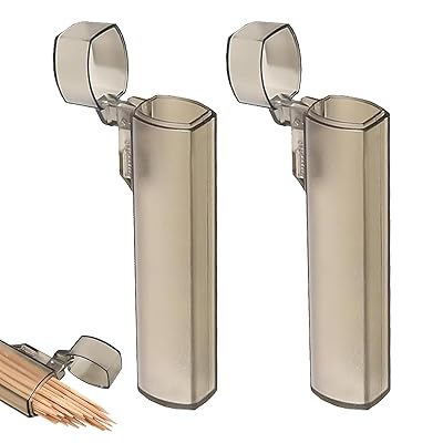 綿棒ケース 携帯用 爪楊枝ケース 2個セット 8*1.5cm 爪楊枝入れ 薬入れ 綿棒入れ 小物入れ 携帯便利 つ..