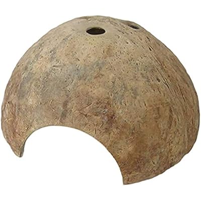 ココナッツハウス ドッジハウス 隠れ家 爬虫類 小さなペット かわいい ナチュラル ココナッツ シェル 洞窟 上部に穴がない 【直径12～14cm】