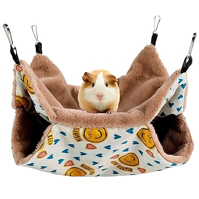 小さな ペット ぶら下がっている 2段ベッド 暖かい ハンモック ベッド ケージ 付属品 オウムフクロモモ..