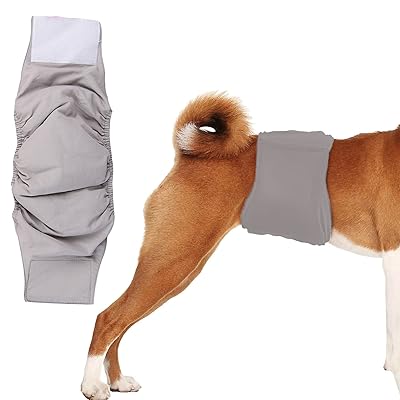 PET 犬用マナーベルト 雄犬用おむつ 犬用オムツカバー 男の子 お散歩 お外出 室内 おでかけ 介護 発情期 通気性 吸水性良い 再利用可能（グレー S）