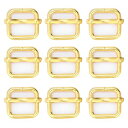 リュックカン 移動カン レザークラフト金具 30個セット 一本線送り 日の字型 バックル (内径13mm, ゴールド)
