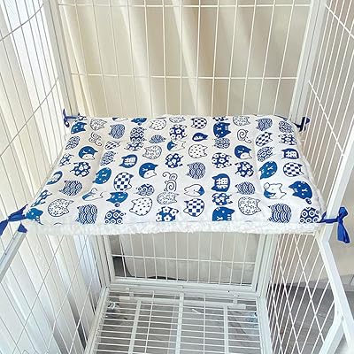 ペット マット ケージ用 猫 ベッド 落ちない 四隅紐付 ふわふわ ボア キャンバス リバーシブル スクエア型 暖か 洗える 犬 布団 防寒 ずり落ち防止 通年 猫ホワイト 32*48cm