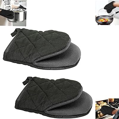 耐熱ミトン オーブンミトン 鍋つかみ 耐熱グローブ 2枚セット オーブングローブ400℃耐熱 やけど防止 滑り止め シリコン製 汚れが目立たず 耐久性 コンベクション 電子レンジ オーブンレンジ ケーキを焼く 鍋料理 ホームベーカリー オーブン料理