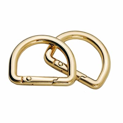 2個入り スプリングフック Dカン バックル D型カン ネジ式 装飾 パーツ 手作り もち手 バッグ 手芸 交換用 金具 DIY 補修 修理 (25mm, ゴー...