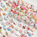 デコパーツ ミックス スイーツ キャンディ 食べ物 レジンパーツ ホイップデコ アクセサリー イヤリング ヘアゴム パーツ チャーム 手芸 推し活 子供(ホワイト)