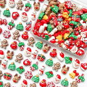 デコパーツ ミックス かわいい ミニサイズ ホイップデコパーツ レジンパーツ お菓子 スイーツ 食べ物 福袋 樹脂貼付けパーツ 樹脂カボション 可愛い デコレーションパーツ (クリスマスモチーフ)