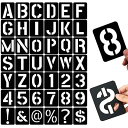 ステンシルシート (10×7.6cm)文字と数字のテンプレートA-Zと1-9 DIY絵画塗装道具繰り返し利用洗えるPPアートクラフトテンプレート木材スクラップブッキングファブリック壁のドアの装飾ホームサインにペイント(42枚セット)