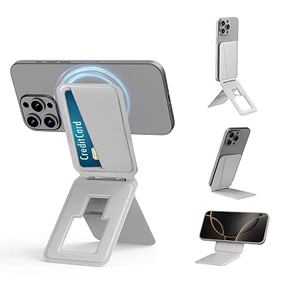 スマホスタンド 卓上 PUレザー素材 耐久 8-in-1多機能スタンド 薄型 軽量 多角度調整 カードケース付き 折り畳み マグネットリング Magsafe 対応 iPhone16/15/14/13/12シリーズ全機種対応 縦横滑り止め 高安定性 コ