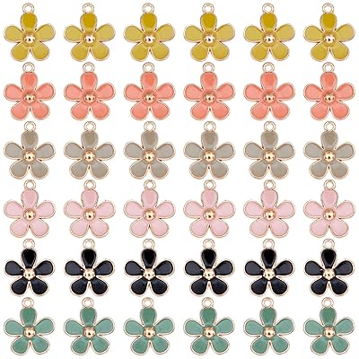 花の便り 6色36個 チャーム フラワー 合金チャーム 桜 ネックレス 花 ピアス 花びら イヤリング 和風 ..