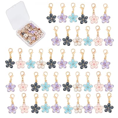 花の便り 5色50個 カニカン イヤリング 桜 マルカン ネックレス 花 ピアス 花びら 合金チャーム 金具 留め具 エナメル キーホルダー ジャンプリング チョーカー ブレスレット アクセサリーパーツ 基礎パーツ マカロン 飾り物 ジュエリー作り