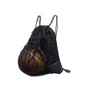 バスケットボールバッグ バスケ リュック サッカーボールバッグ ボールケース 軽量 便利 多機能 大容量 スポーツバッグ (ブラック)