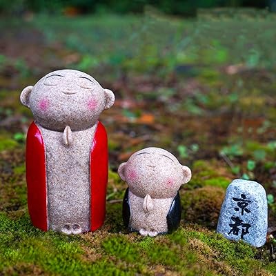お地蔵さんセット癒し可愛い小型置物祈りお地蔵様おじぞうさま守り神みかげ石 幸せ願い縁の良いおきもお かわいい御影石 神仏像 (福の地蔵)