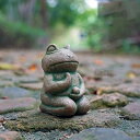 お地蔵さんセット癒し可愛い小型置物祈りお地蔵様おじぞうさま守り神みかげ石 幸せ願い縁の良いおきもお かわいい御影石 神仏像 (カエル仙人)