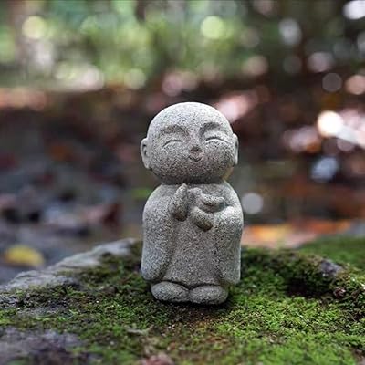 お地蔵さんセット癒し可愛い小型置物祈りお地蔵様おじぞうさま守り神みかげ石 幸せ願い縁の良いおきもお かわいい御影石 神仏像 (子供のような無邪気さ)