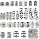 150個15種 シルバー ビーズ スペーサー ビーズ ヘア ビーズ ドレッド ロックス 合金 ビーズ 大穴 ビーズ チベット風 ブレスレット 合金 チベット風 ...