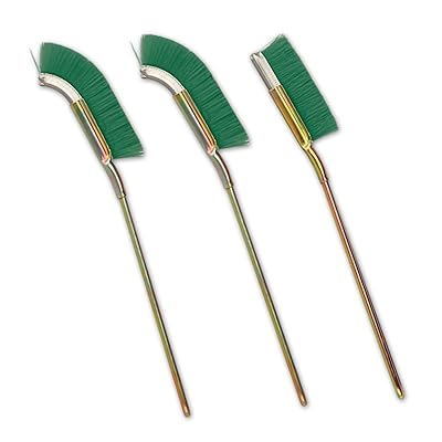 ハンディーブラシ チャンネルブラシ ハンディーJ型 先曲り+ストレートタイプ ナイロン 3PCS (塩ビ製)