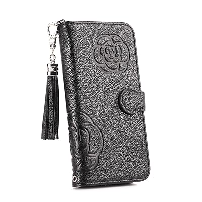 らくらくスマートフォン f-42a / F-01L スマホケース 手帳型 お花柄 無地 鏡付き タッセルセット 女性かわいい ドコモ F-42a 携帯ケース ポケット付き ストラップホール付き キーホルダー付け らくらくホン F-42a スマホカバ