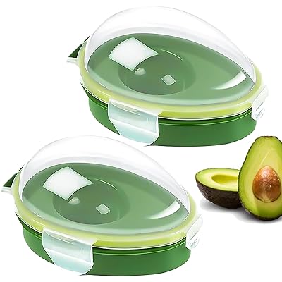 2個セットのアボカド貯蔵容器、繰り返し使用できるアボカド保存器のアボカド保存棚、フルーツ脆い皮貯蔵箱、あなたのアボカドを新鮮なキッチンアクセサリー(緑色)に保つ 2個セットのアボカド貯蔵容器、繰り返し使用できるアボカド保存器のアボカド保存棚、フルーツ脆い皮貯蔵箱、あなたのアボカドを新鮮なキッチンアクセサリー(緑色)に保つ