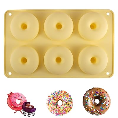 シリコーン ドーナツ型 6個取り 焼きドーナツ型 オーブンや電子レンジに適 耐熱 掃除が簡単 オレンジ (..