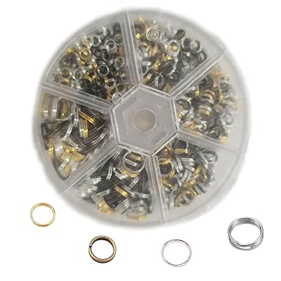 二重丸カン 4-10mm 6種 ジャンプリング 金具 基礎パーツ キーホルダー パーツ スプリットキーリング 鉄製 DIY用 クラフト用品 ブレスレット ネック...