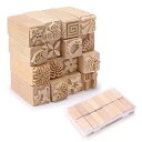 陶芸 粘土 道具 印花 型 木製 陶芸用品 粘土印花ツール ハンドローラー 違い模様 (16本セット)