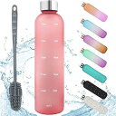ウォーターボトル 1000ml タイムマーカー付きウォーターボトル 1リットル 軽量 水筒 1 l ステンレス製の蓋 BPAフリー 時間と量付き アウトドア スポーツ ボトル 大容量 1L おしゃれ アウトドア ジム、スポーツ、旅行、フィットネス、仕(3)