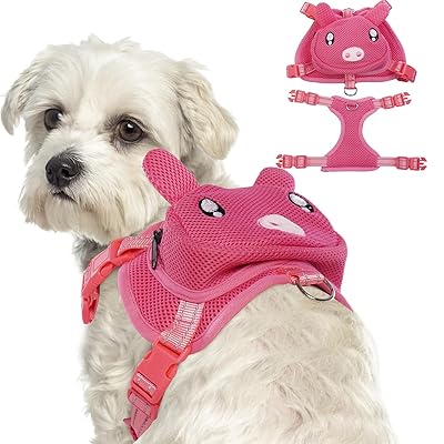 犬 ハーネス 軽量 犬 リュック かわいいペットバックパック 調節可能 通気性 犬 散歩 アウトドア用 旅行用 中型犬 ピンク L
