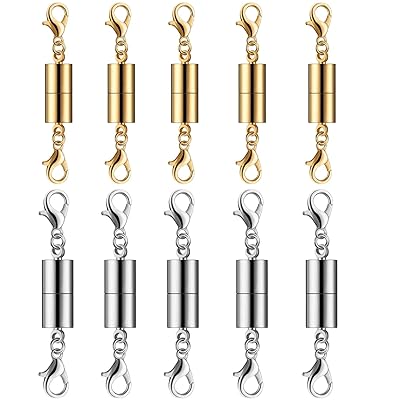ネックレス 留め具 マグネット留め具 【10個セット】 エンドパーツ ジュエリー用 延長用金具 磁気クラスプ DIY用 クラフト作り 単装着 接続端 ブレスレッ...