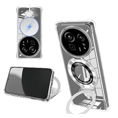 AQUOS R9 Pro ケース クリア MagSafe対応 リング付き 縦横両対応 アジャスタブルスタンド 四角エアクッション 耐衝撃 スマホ ケース AQUOS R9 pro SH-54E カバー 衝撃吸収ポケット内蔵 TPU 薄型軽量 全面保護