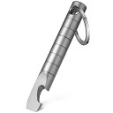 チタン マルチツール バール EDC プライバー 小型 ツール 栓抜き ドライバー定規 ポケッ ツール 日常携帯 (グレー・ミニ)